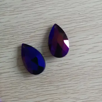 

38mm 60pieces Coating Purple Crystal Prisms Pendant Chandeliers Almond Shape Glass Lighting Pendant For home decoration