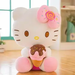 Kawaii Плюшевые Животные творческий Рисунок «Hello Kitty» с мороженым 30 см 40 см подруги и детские игрушки рождественских подарков Высокое качество