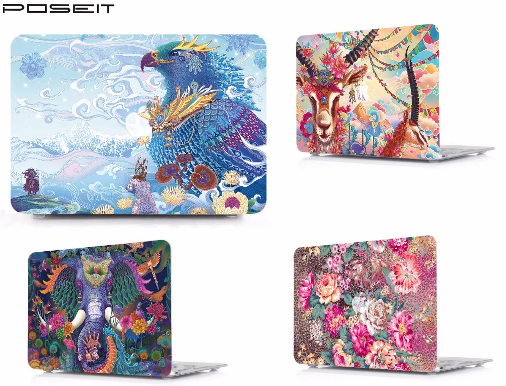 

Print Pattern Protective Hard Shell Case Keyboard Cover Skin Set Fit 11 12 13 15"Macbook Air A1466 A1369 Pro Retina Touch Bar HK