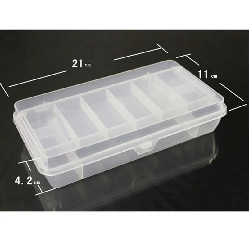 Fishing Lure Tackle Box Plastic 2 Tray Compartments Two-Sided Storage Case Lures Fishing Accessories Box Tools #3S07 (5)