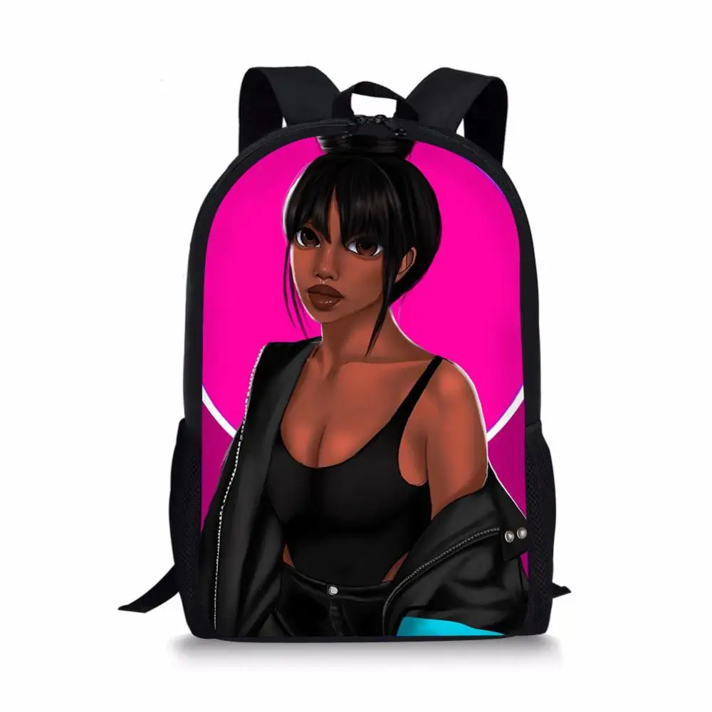 NOISYDESIGNS Children School Bags for Kids Black Girl Magic Afro Lady Printing School Bag Teenagers Shoulder Book Bag Mochila - Цвет: YQ3577C