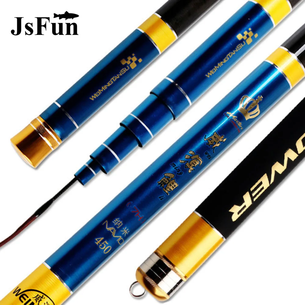 

JSFUN 2.7-4.5M Superhard Stream Fishing Rod Carbon Fiber Telescopic Fishing Pole Ultra Light Carp Fishing Rod YG10