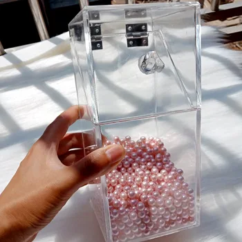 

Acrylic Clear Makeup Brush Storage Box Lipstick Organizer Cosmetic Holder Beauty Brush Transparent Flashing Storage Bucket Rack