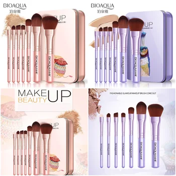 

BIOAOUA 7PCS/Set Makeup Brushes Set Eyebrow Eye Shadow Lip Blush Honey Powder Foundation Brush Makeup Brush Set