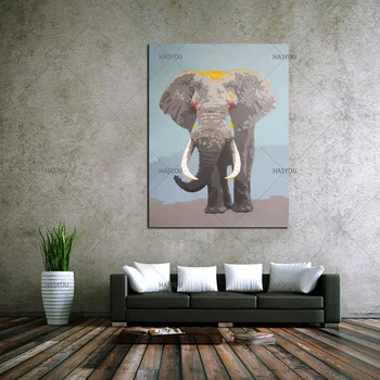 

Elephant family animals oil painting Room Decor Painting living room Oil Painting picture By hand painted Drawing