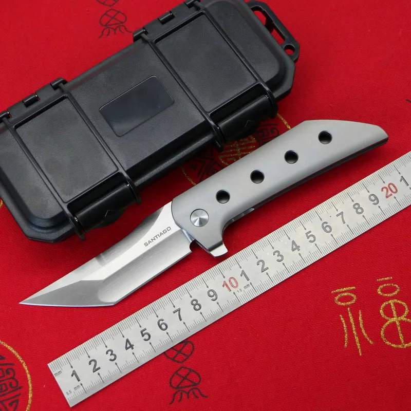 

DICORIA Flipper CPM154 blade TC4 titanium handle folding knife outdoor camping hunting survive pocket fruit knives EDC tools