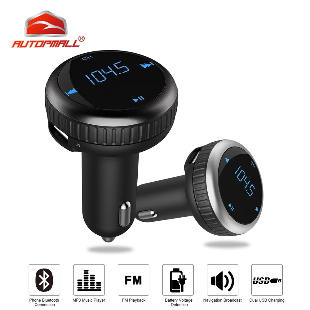 

Bluetooth Car Smart Locator FM Transmitter With LCD 2.1A USB Port Car MP3 Audio Player TF Slot FM Transmitter USB Car Charger