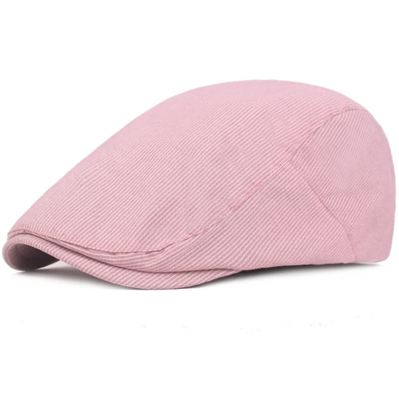 

HT2286 Berets Men Women Spring Summer Sun Hats Vintage Striped Beret Caps Artist Painter Ivy Gastby Flat Caps Cotton Newsboy Cap