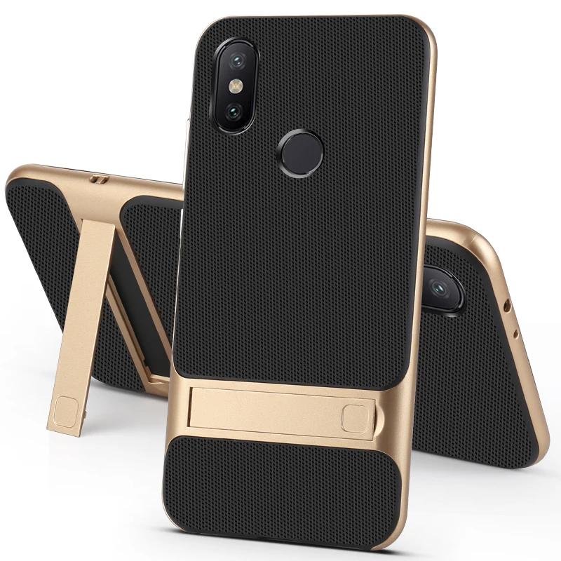 

Silicone Mobile Phone Back Case for Xiaomi Mi A2 6X Case Cover 3D Stand Holder TPU PC Hybrid Shockproof Armor Xiaomi6X MiA2 Mi6X