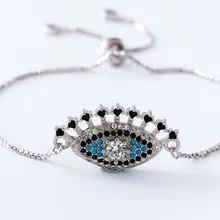 Золотая, серебряная цепочка micro pave cz Циркон кубический цирконий веревочный браслет с регулировкой макраме ресницы, для глаз браслет ghj5 Модные женские