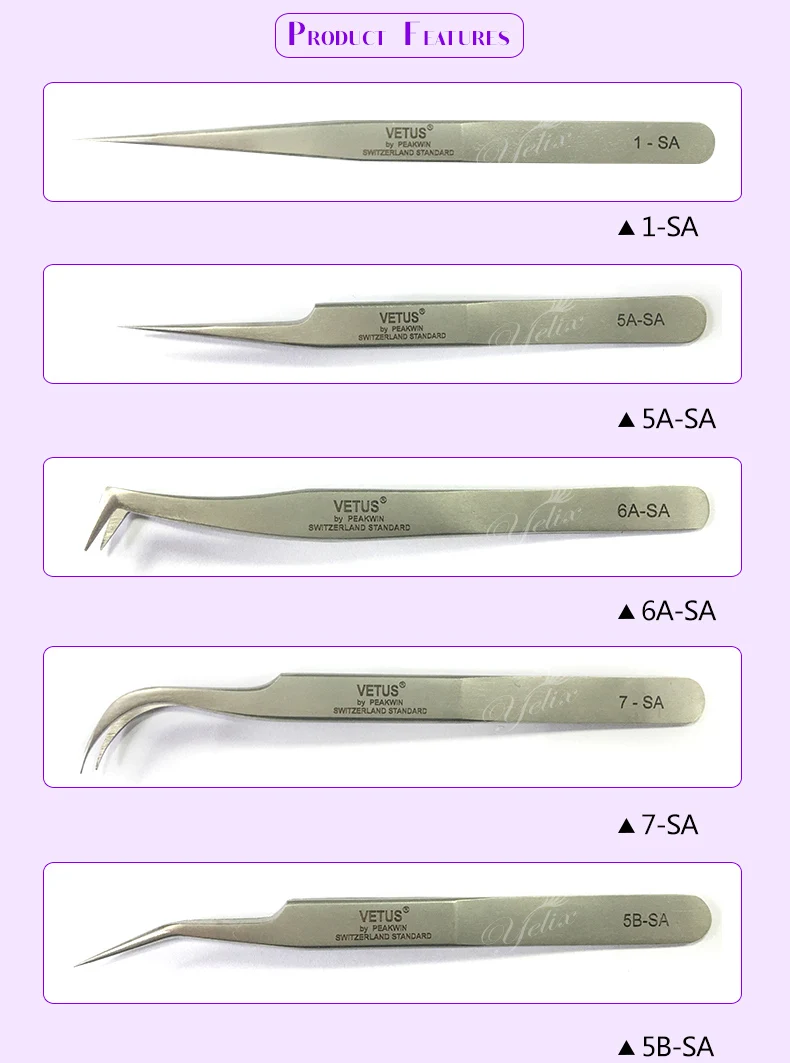 Maquillaje pestañas Pinzas profesional de pestañas extensión Pinzas pestañas Curvex inoxidable Pinzas Cejas Pincet herramientas