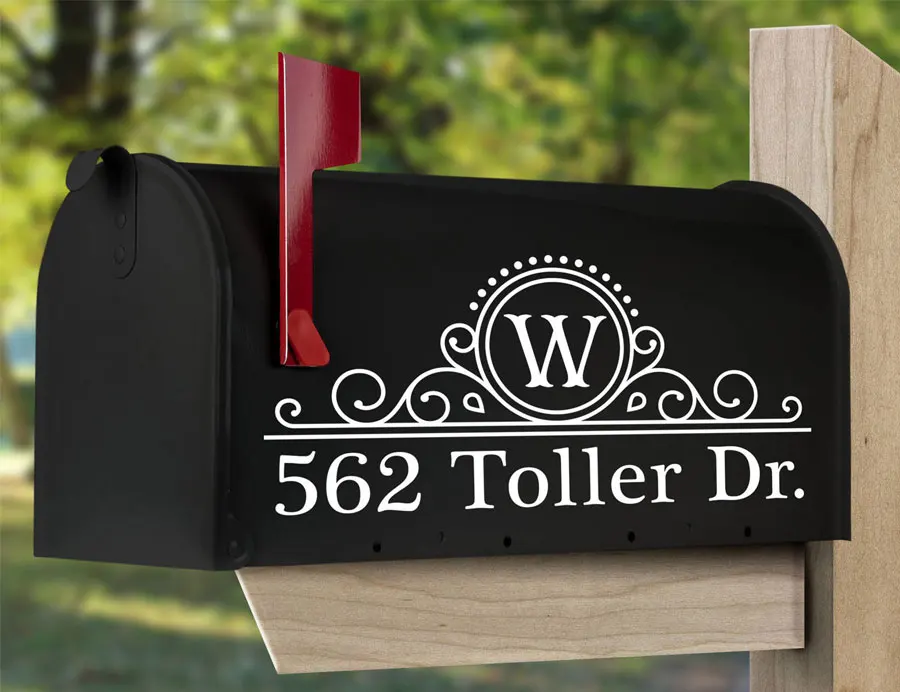 

Set Of Two Or One Mailbox Decal Personlized Address Decal With Vine Design For Mailbox Waterproof Vinyl Sticker EM05