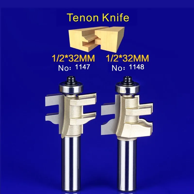 

2Pcs Tongue & Groove Router Bit Set 1/2 Inch Shank Wood Milling Cutter door knife 1147-1148