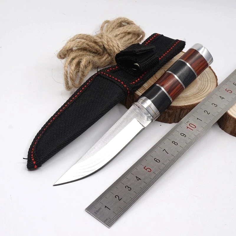 Small Fixed Blade Hunting Knife Straight Knife Outdoor Camping Tactical