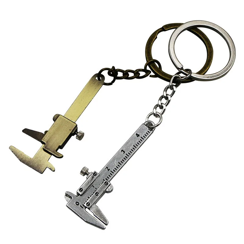 Movable Vernier Caliper Ruler Model Keychain Key Chain Keyring Keyfob