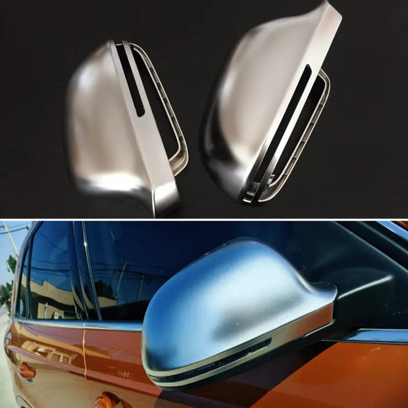 2pcs Silver ABS Chrome Side View Mirrors Replacement Caps Cover For