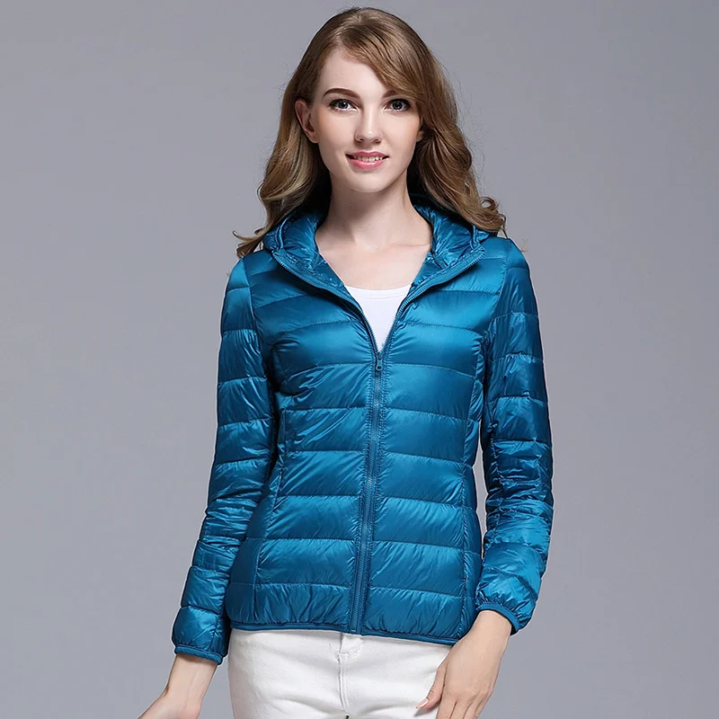 

S-7XL light down jacket female short paragraph large size fat MM lightweight jacket hooded thin coat fashion women's clothing