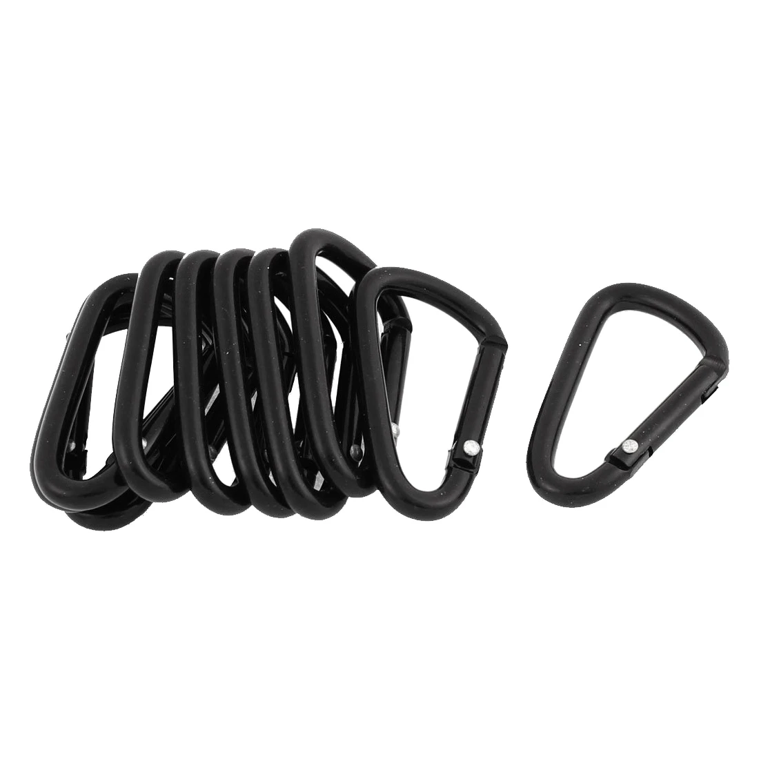 

Camping D Shape Metal Carabiner Spring Loaded Clips Hook 100 Black