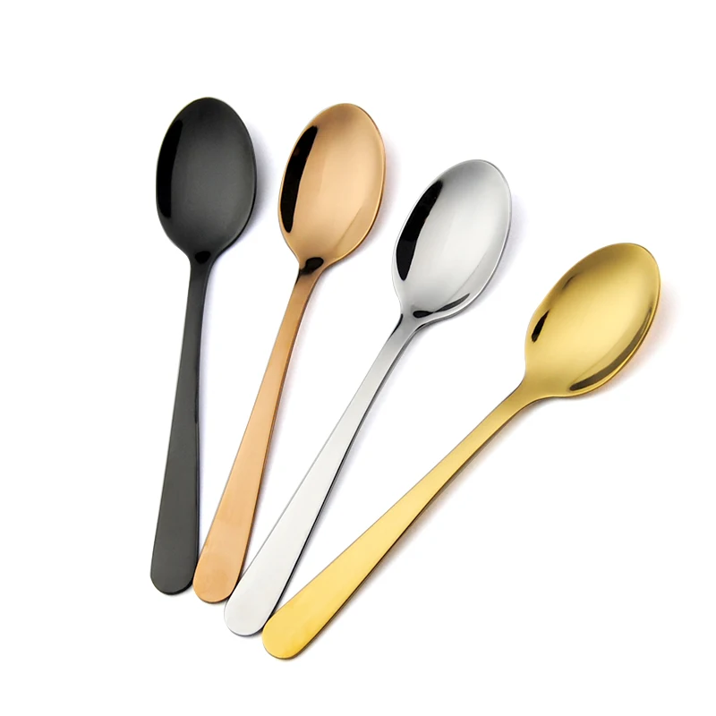 10 pcs Stainless Steel Rose gold Tea Spoon High Quality Tableware Gold
