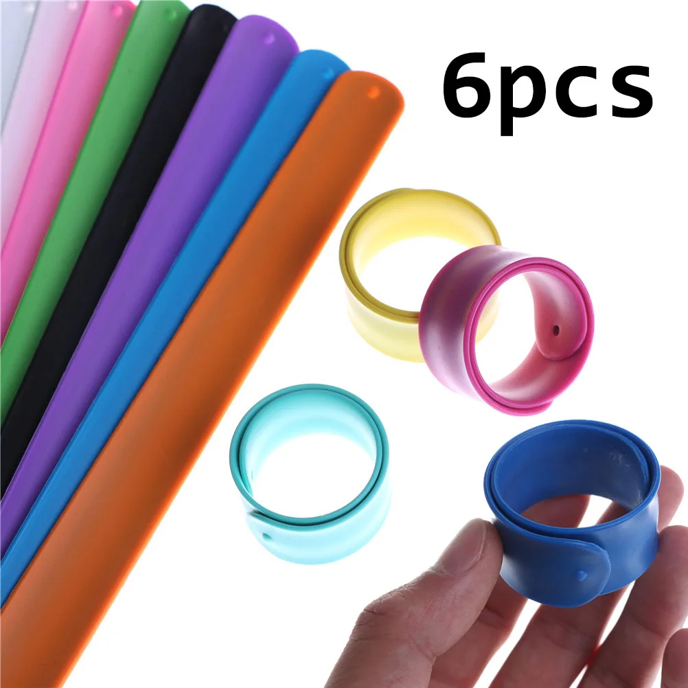 6Pcs Slap Bracelets Kids Boy Girl Birthday Party Toys