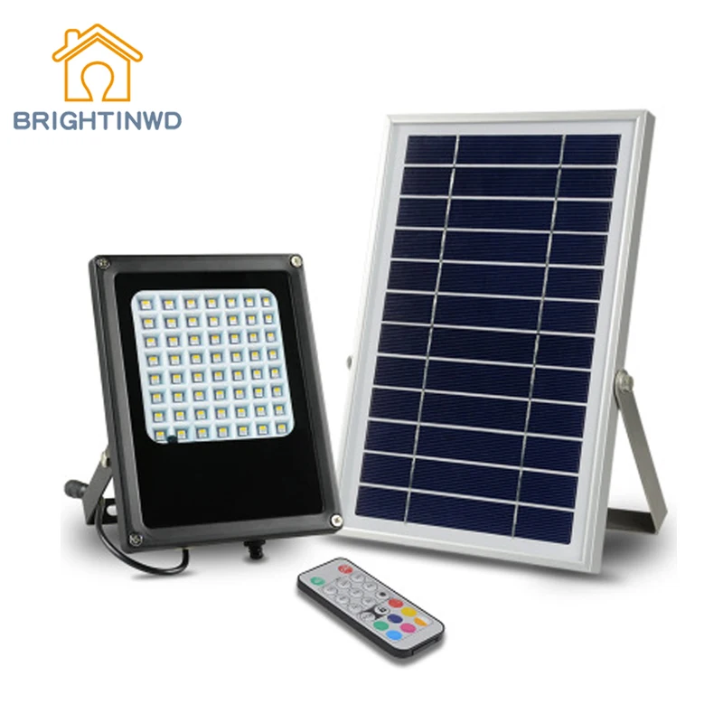 

Multifunctional Solar Floodlight Outdoor Lighting 56LED Remote Control RBG Waterproof Light Timing Discoloration Spotlights IP6