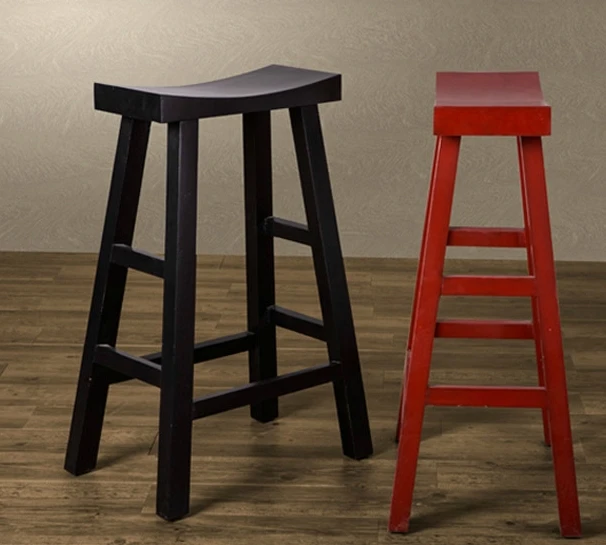 Americana taburete alto taburete silla de madera silla taburete de la