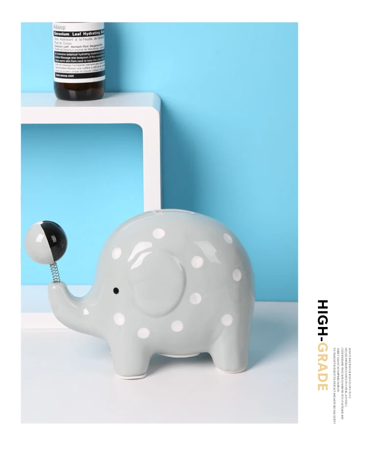 Творческий керамика слон Копилка домашний декор Ремесленная комната украшения мультфильм милый слон животное Копилка фарфоровая статуэтка