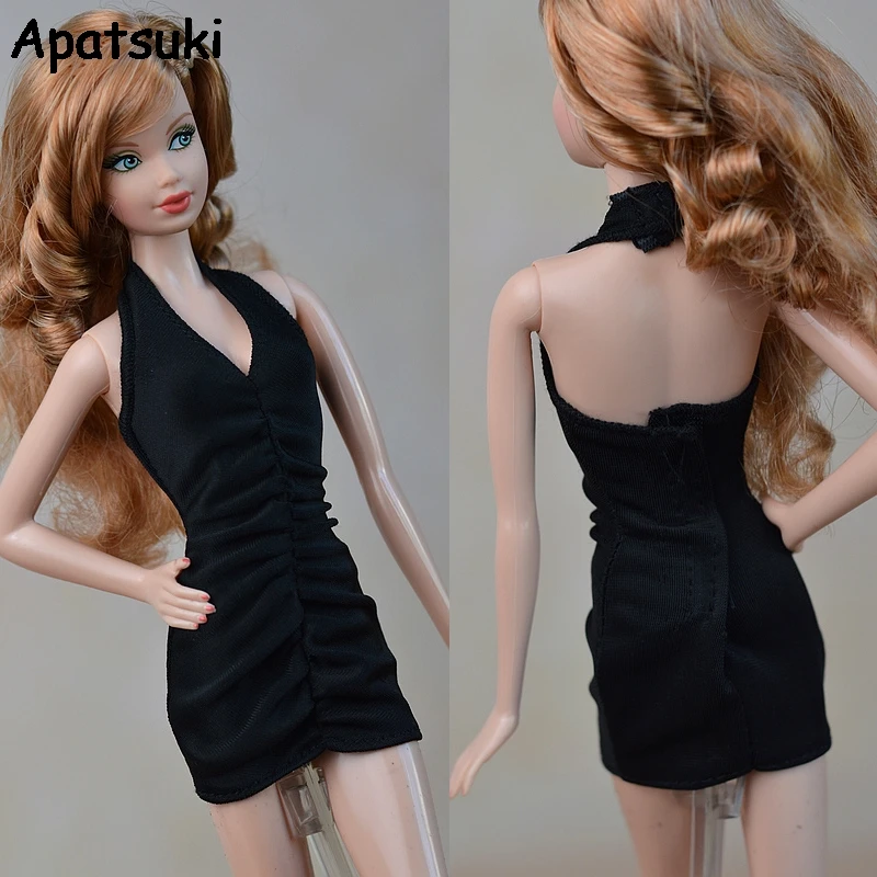 Black Little Dress For Barbie Doll One Piece Evening Dresses Vestidoes