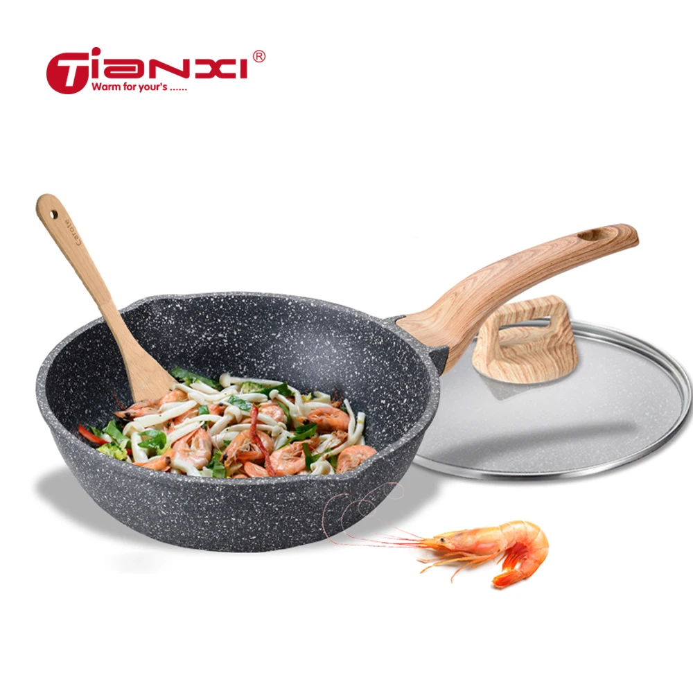 

24/28 cm Pan Wok Nonstick Pan Frying Pan Home Electromagnetic Cooker Pot Non-Stick Cooker Induction Cooker Universal Pans