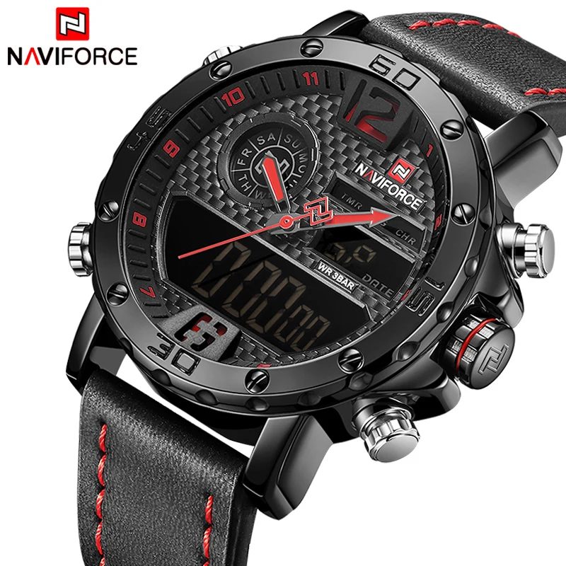 NAVIFORCE Luxury Brand Men's Military Sport Watch Men Waterproof LED Quartz Watches Male Digital Analog Clock Relogio Masculino NAVIFORCE Luxury Brand Men's Military Sport Watch Men Waterproof LED Quartz Watches Male Digital Analog Clock Relogio Masculino