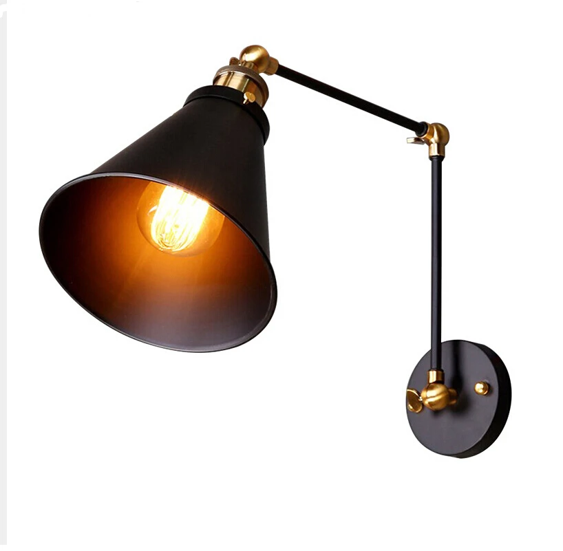 

Antikue Vintage Wall Lamp Loft Creative Swing Arm Sconce Balcony Stair Porch Restaurant Bar Bedroom Wall Light Home Light