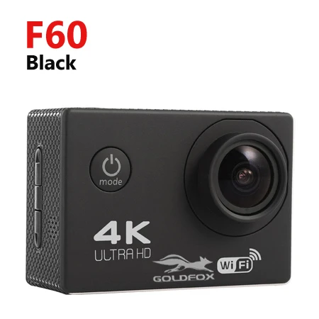 GOLDFOX F60/F60R Ультра HD Экшн-камера 4 K 30Fps 16MP Wifi камера 1080 P 60fps Водонепроницаемая камера шлем Велосипедная Камера спортивная видеокамера - Цвет: F60 Black