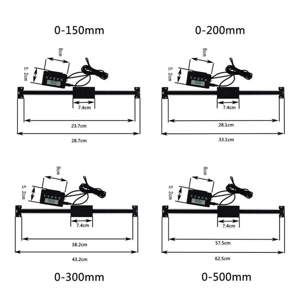 0-150 мм Горизонтальный Вертикальный двойной цифровой дисплей весы машинного инструмента датчик смещения оптическая решетка позиционирования линейка