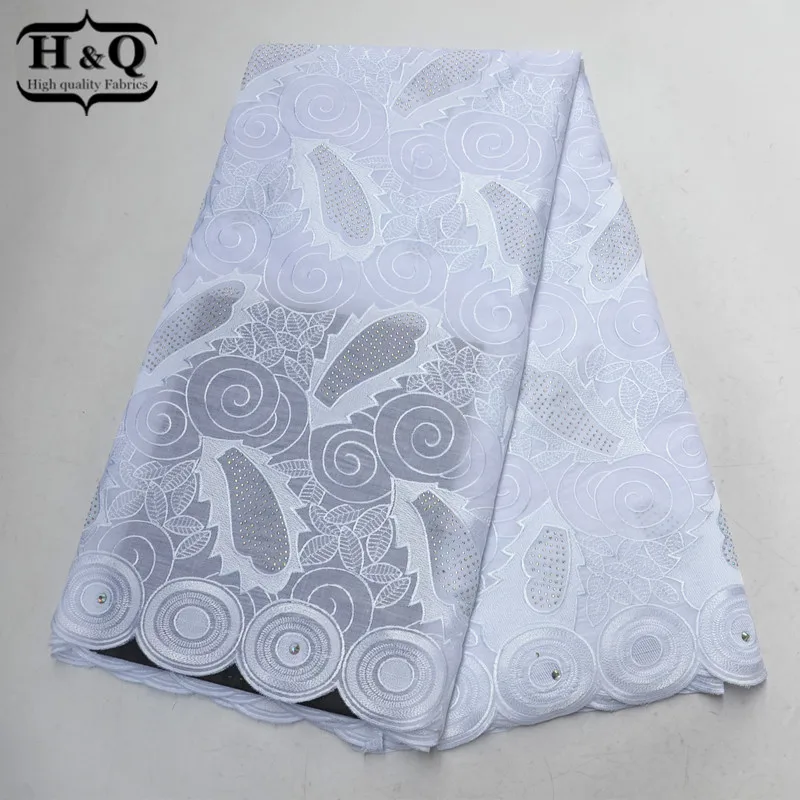 

White Lace 100% Cotton Swiss Voile Lace High Quality 5 Yards Embroidered Lace African Cotton Lace Fabric For Bridal Long Dress