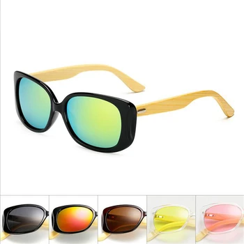 

Hot Sale Platic Frame Bamboo Sunglasses Women Brand Designer Vintage Color Lens Womens Sunglasses 2018 Sun Glasses for Women