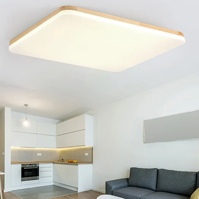 Ultra Cienki 5 Cm Drewniane Akrylowe Doprowadziły Lampy Sufitowe Do