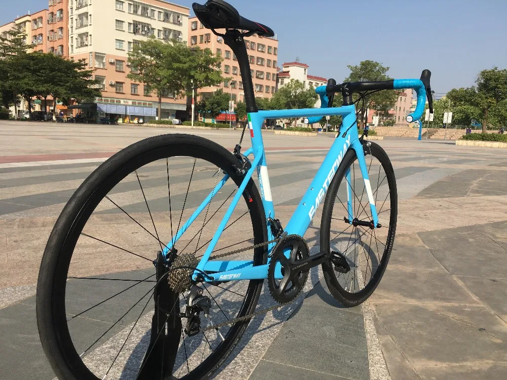 Perfect 700C carbon Road Complete Bike 22 Speed 105 5800 Groupset TAIWAN brand light blue sky FASTERWAY CLASSIC D brake 49/52/54/56/58 19