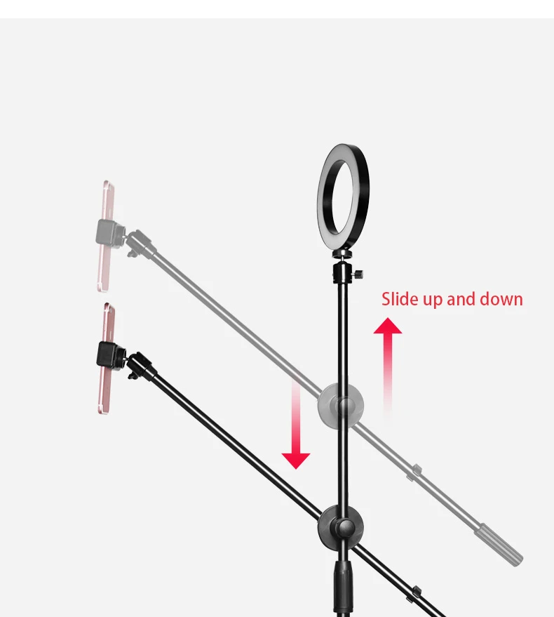 Регулируемая фотография мобильного телефона с высоким углом съемки кронштейн с стрелой руку Bluetooth кольцо светильник штатив для фото/видео съемки