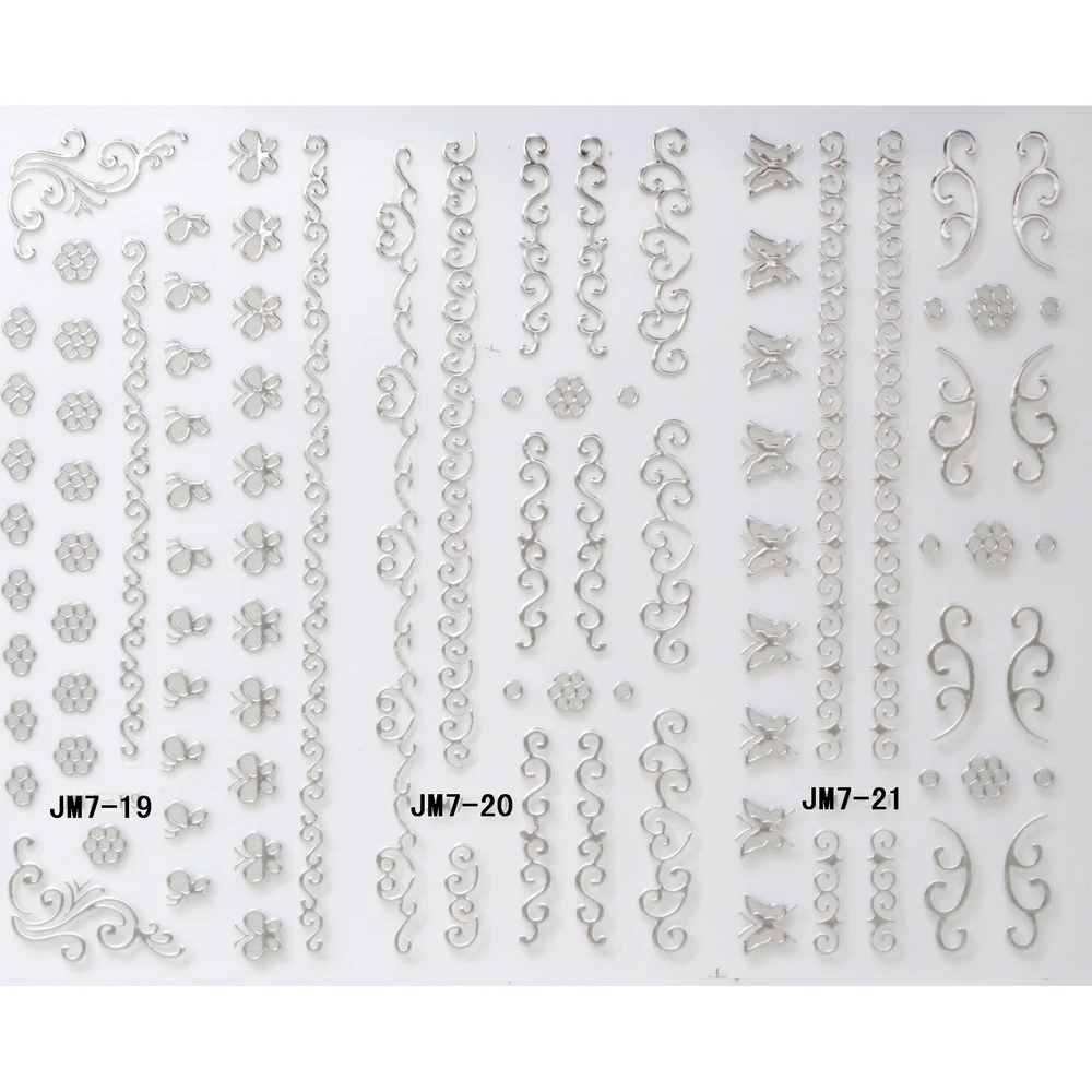 

3 PACKS / LOT NAIL ART METAL DECAL SELF ADHESIVE STICKER SLIDER GOLD SILVER VANTAGE FLOWER BUTTERFLY BEE HIVE JM019-021