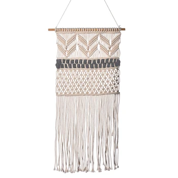 

Romantic Knitting Heart Tapestry Bohemian Macrame Woven Wall Hanging Handmade Tapisserir Banner Home Wedding Decoration