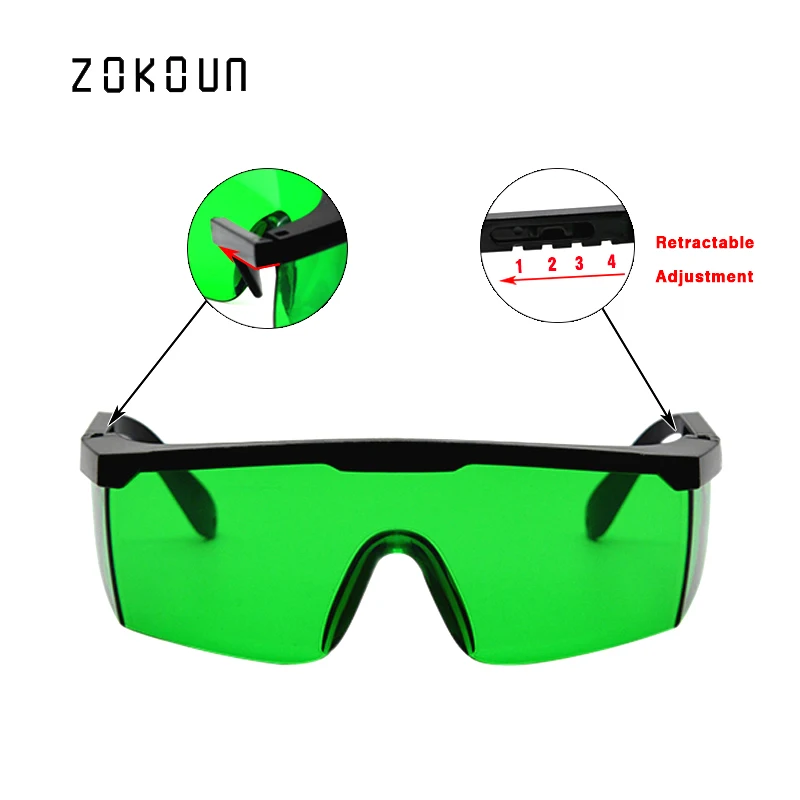 

NO burr Good quality telescopic frame eyes protective glasses available working with red laser and green laser lines