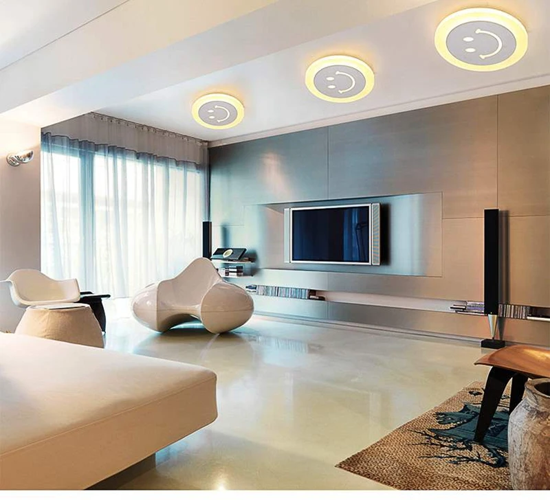 Novelty LED Smile Face Acrylic Wall Light Minimalist Children Cartoon Living Room Corridor Bed Room  Bathroom Aisle Lighting (5)