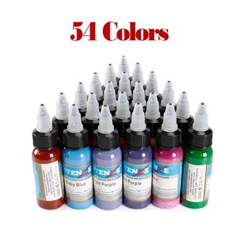 

54 bottles of professional tattoo ink 54 color set 1oz 30ml/bottle permanent tattoo pattern paint fashion makeup cosmetics tools