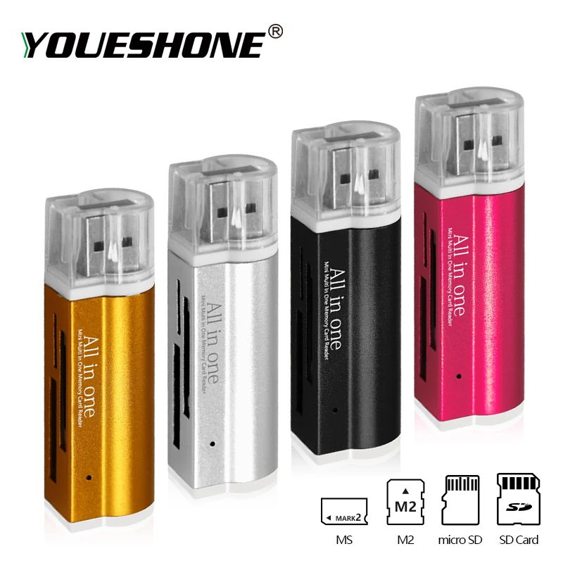 

Multi All in 1 Micro USB 2.0 Memory Card Reader Adapter for Micro SD SDHC TF M2 MMC MS PRO DUO Card Reader Hot-sale 2018
