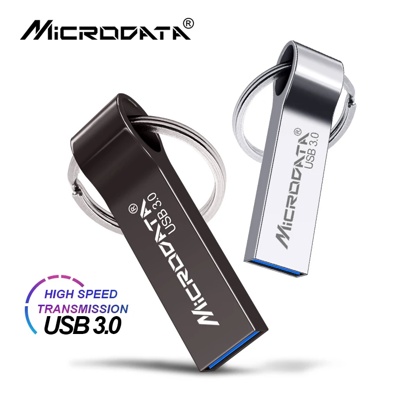 Металлический USB флеш-накопитель, USB 3,0, водонепроницаемая флешка, 32 ГБ, 16 ГБ, флеш-накопитель, 64 ГБ, 128 ГБ, usb флешка для ПК с бесплатным кольцом для ключей