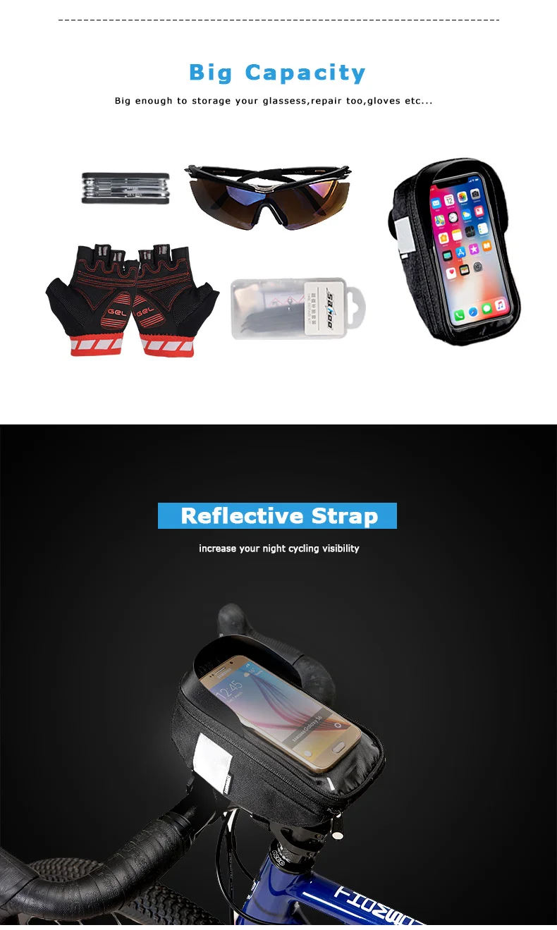 Multifunction Bike Handlebar Phone Bag Holder