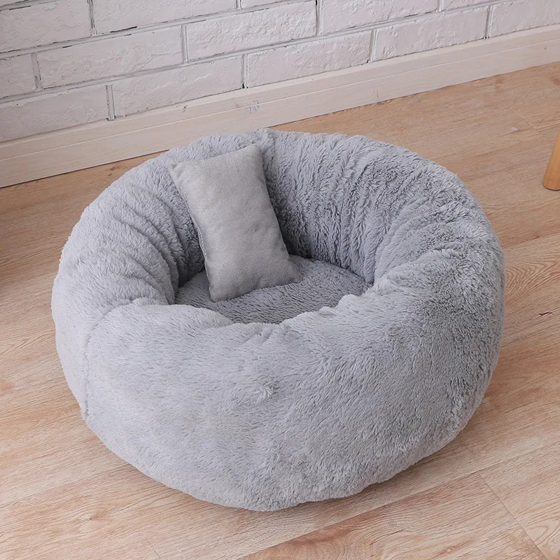 5 Colors Soft Pet Dog Bed Pink Grey Plush Pets Sleep Cave Bed For dog Cat Fall Winter Warm Dogs House pet Nest Kennel hondenmand