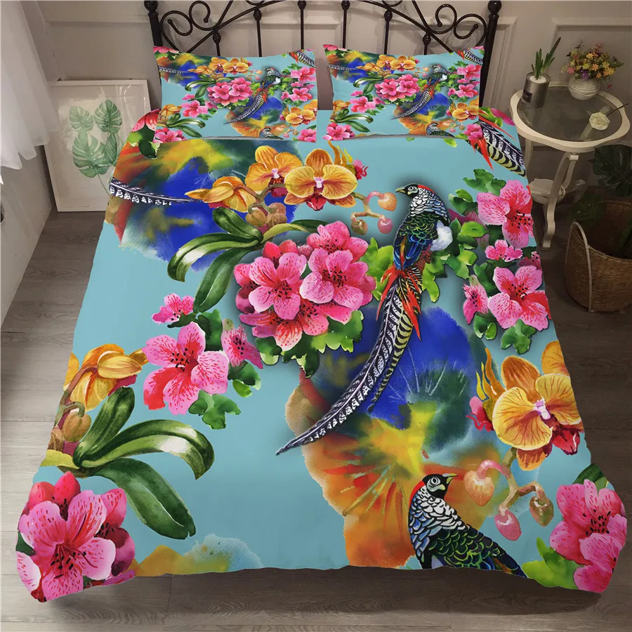 

A Bedding Set 3D Printed Duvet Cover Bed Set Flowers Plant Home Textiles for Adults Bedclothes with Pillowcase #XH16