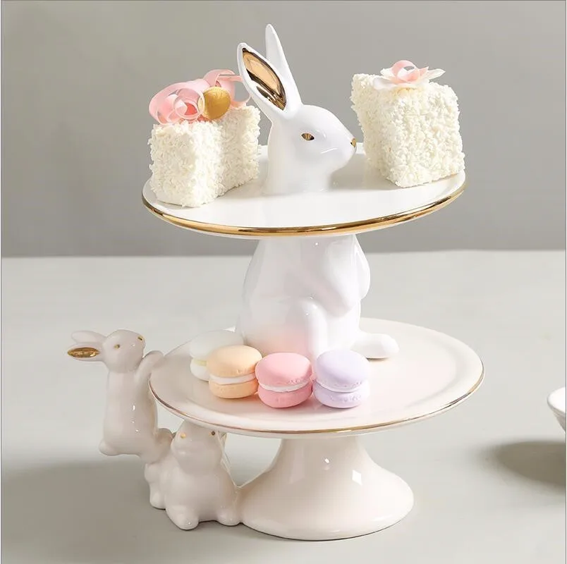 Nordic cute rabbit тарелка для фруктов пирожных креативная модель комнаты кофейный
