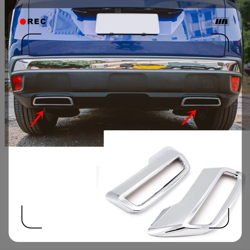 

Car Styling Accessories For Peugeot 3008 5008 Access Active Allure 2017 2018 2019 Silver Rear Exhaust Muffler Tail End Pipe Decoration Cover Trim 2PCS